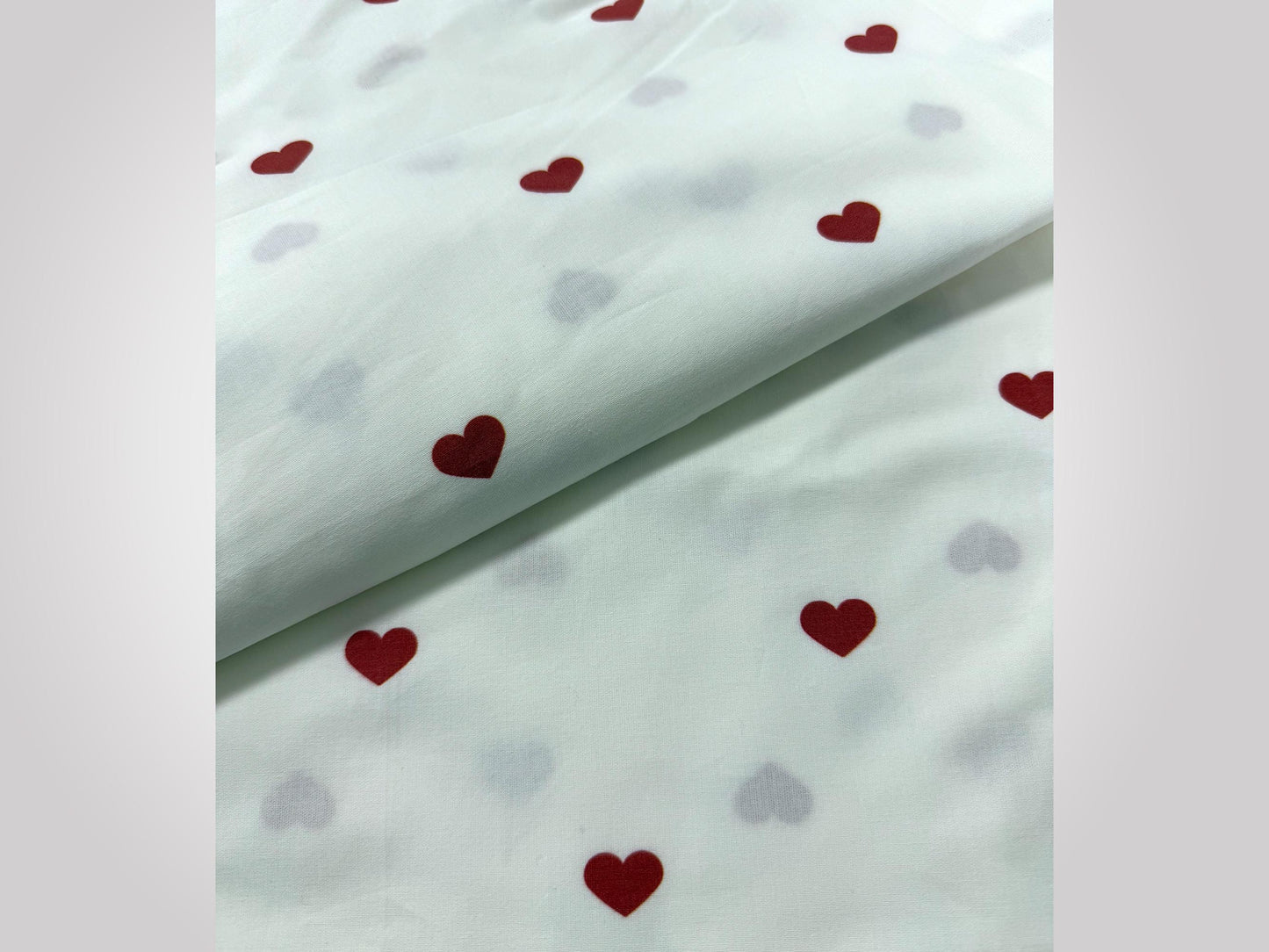 Kalp Desenli Poplin Kumaş, El Sanatları ve Terzilik için Pigment Baskılı Pamuk Poplin, Dikiş için Kumaş, Ev Dekorasyonu Kumaşı, Hediyelik Kumaş