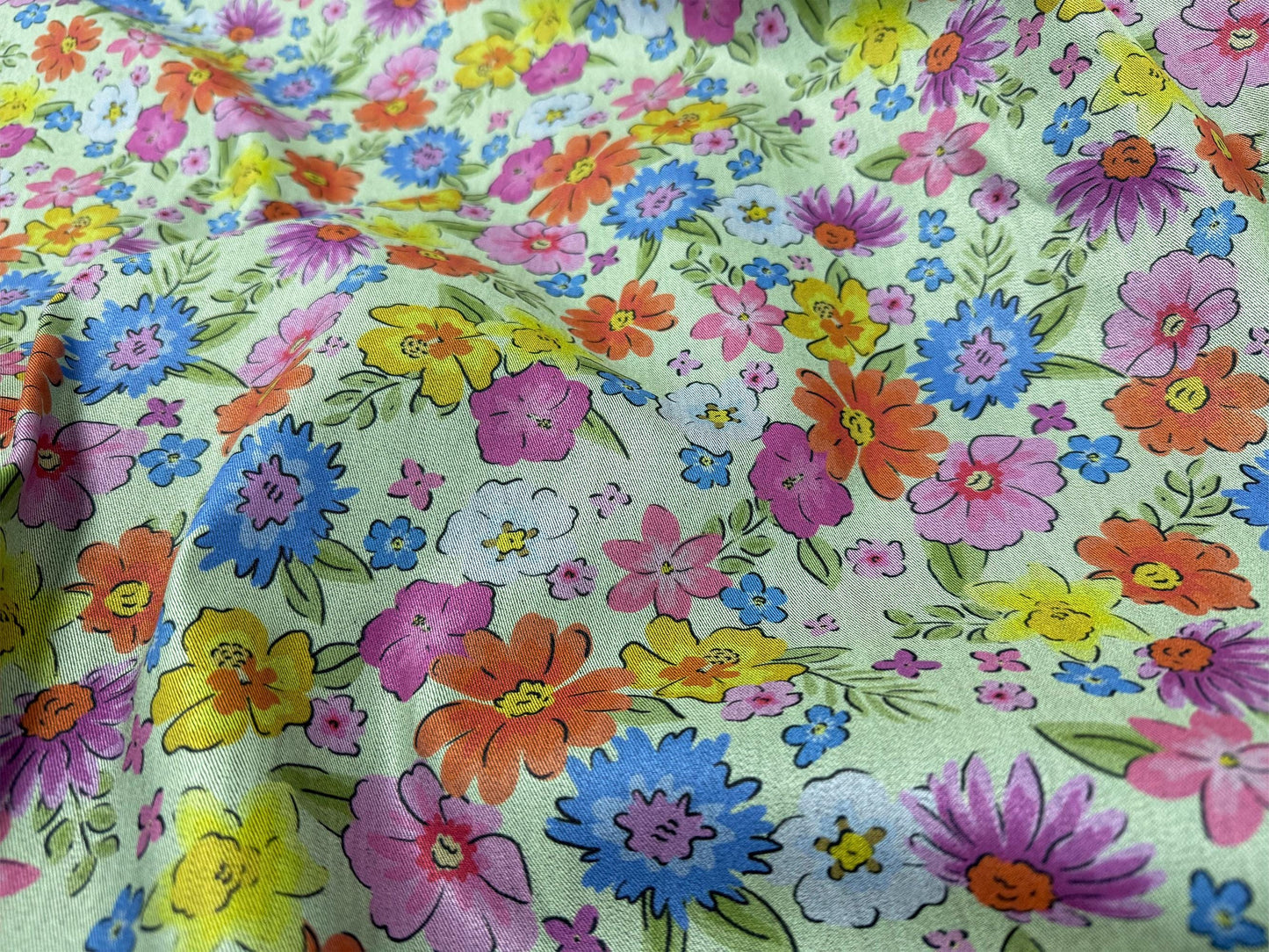 Ayı ve Tavşan Baskılı Kumaş - Sevimli Hayvanlar ve Bitkiler - Muslin, Poplin, Keten, Saten, Denim, Gabardin, Su Geçirmez Üzerine Özel Baskılı