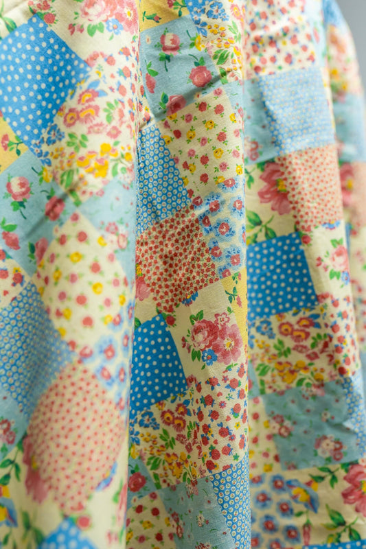 Kırkyama (Patchwork) Çiçekli Poplin Kumaş, Baskılı Poplin Kumaş, Poplin Kumaş, El Sanatları için Kumaş, Ev Dekorasyonu Kumaş, Eşsiz Dikiş Kumaşı, 148 cm