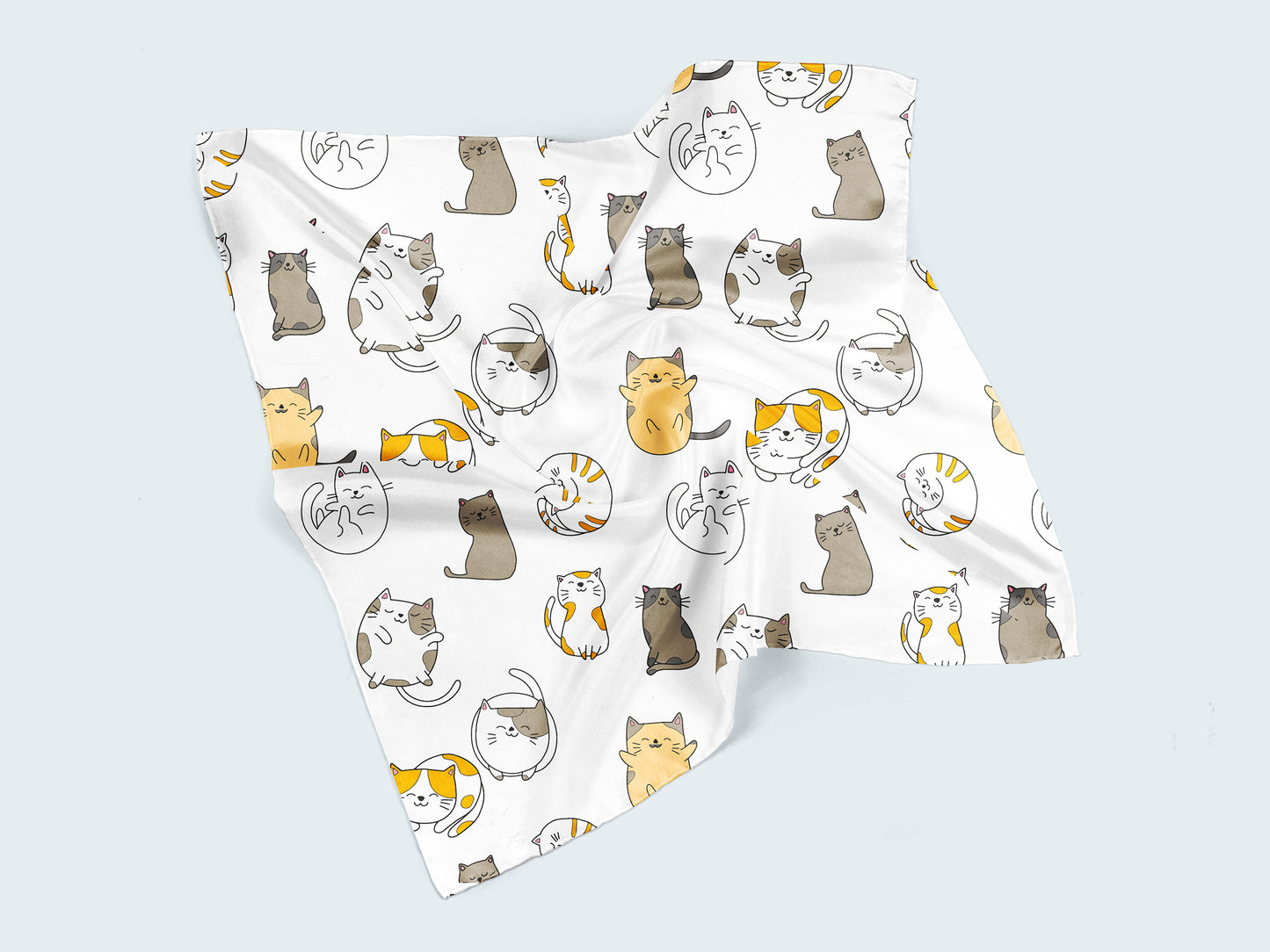 Sevimli Kedi Desenli Kumaş – Müslin, Poplin, Keten ve Diğer Seçenekler