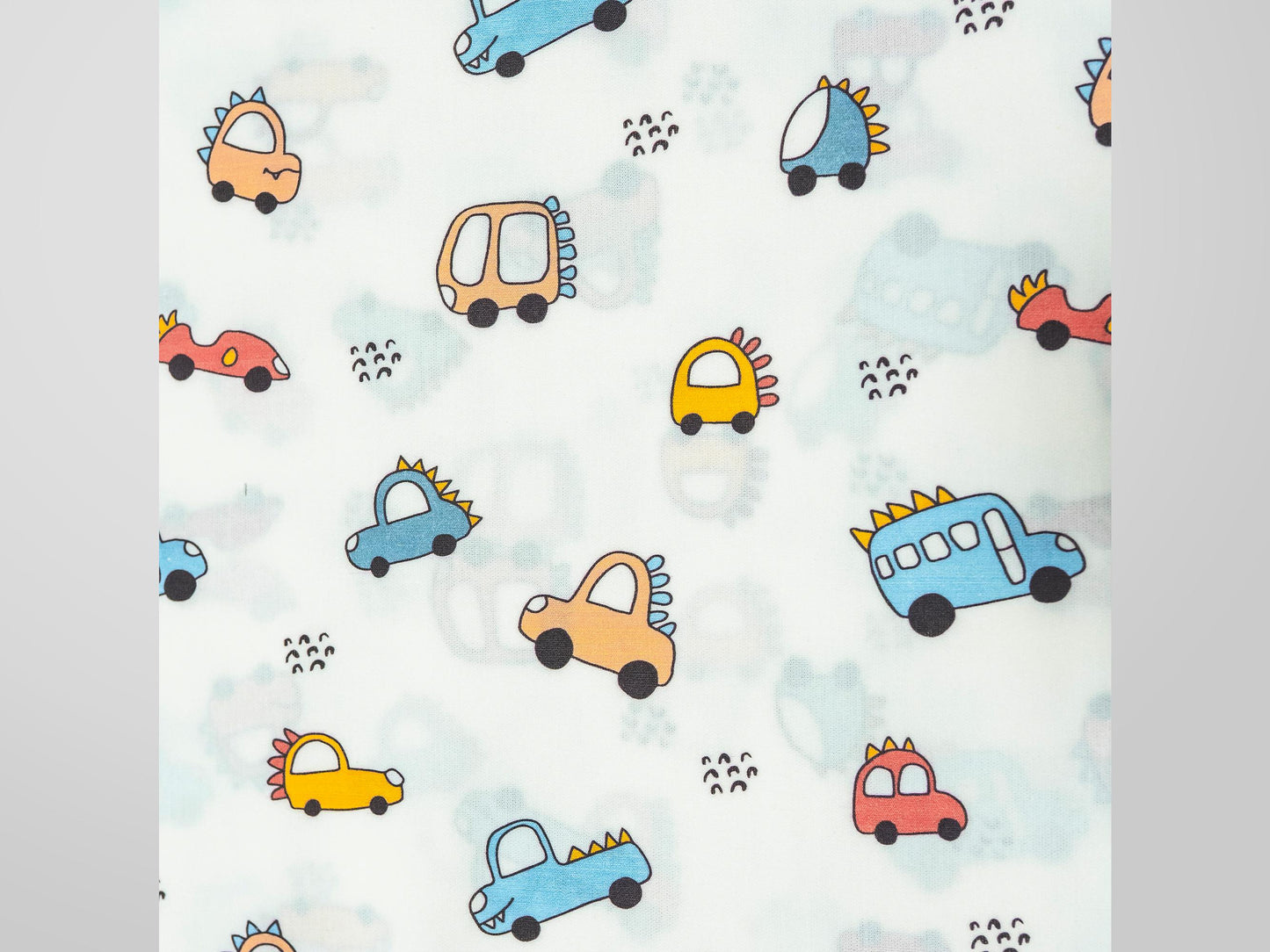 Renkli Araba Desenli Poplin Kumaş, Renkli Araba Baskılı Poplin Kumaş, Poplin Kumaş, Kendin Yap dikiş, 148 cm genişliğinde