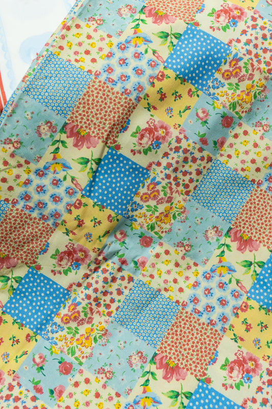 Kırkyama (Patchwork) Çiçekli Poplin Kumaş, Baskılı Poplin Kumaş, Poplin Kumaş, El Sanatları için Kumaş, Ev Dekorasyonu Kumaş, Eşsiz Dikiş Kumaşı, 148 cm