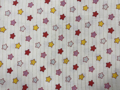 Parıltılı Detaylara Sahip Çift Katlı Tül Muslin Kumaş – Ayı, Hilal, Puantiye ve Yıldız Desenleri – Dikiş, El Sanatları için Kumaş, 148 cm genişliğinde