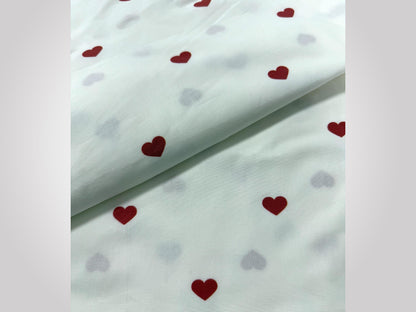 Kalp Desenli Poplin Kumaş, El Sanatları ve Terzilik için Pigment Baskılı Pamuk Poplin, Dikiş için Kumaş, Ev Dekorasyonu Kumaşı, Hediyelik Kumaş