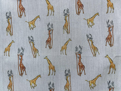 Zürafa Desenli Kumaş - Safari Hayvan Desenli | Muslin, Poplin, Keten, Saten, Kot, Gabardin, Döşemelik ve Ceket Dikimi İçin Su Geçirmez