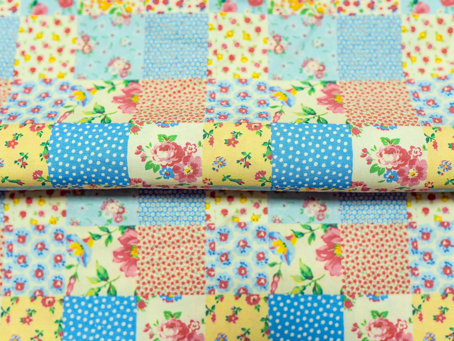 Baskılı Poplin Kumaş - Elma Çizgili, Yıldız Peri ve Çiçekli Patchwork | Dikiş için Yumuşak Pamuklu Poplin - El Sanatları, 148 cm genişliğinde