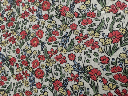 Çiçekli Kumaş – Kendin Yap, Döşeme ve Giyim için Muslin, Poplin, Keten, Saten ve Kot Kumaşlara Özel Baskı – Kırmızı ve Sarı Çiçekler