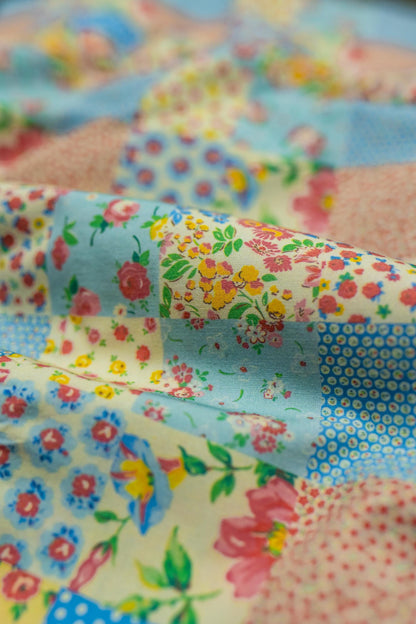 Kırkyama (Patchwork) Çiçekli Poplin Kumaş, Baskılı Poplin Kumaş, Poplin Kumaş, El Sanatları için Kumaş, Ev Dekorasyonu Kumaş, Eşsiz Dikiş Kumaşı, 148 cm