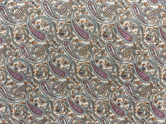 Pateh Desenli Baskılı Kumaş – Muslin, Poplin, Keten, Saten ve Kot Üzerine Özel Baskı – Dikiş ve Kendin Yap El Sanatları Kumaşı – Geleneksel Desen Vintage
