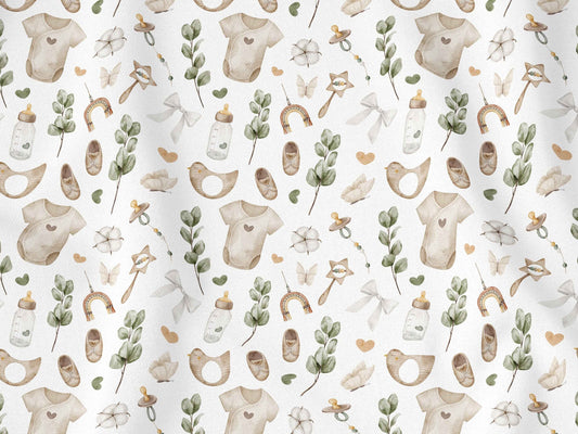 Boho Bebek Temalı Desenli Kumaş