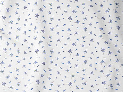 Narin Mavi Çiçek Desenli Kumaş