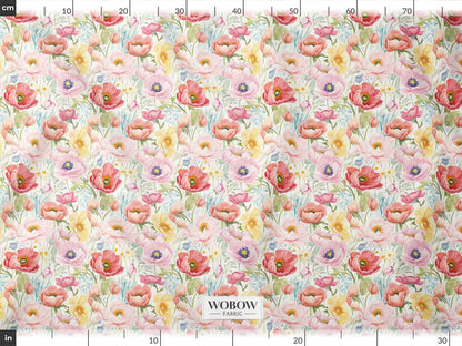 Pastel Çiçek Desenli Kumaş – Müslin, Poplin, Keten ve Diğer Seçenekler