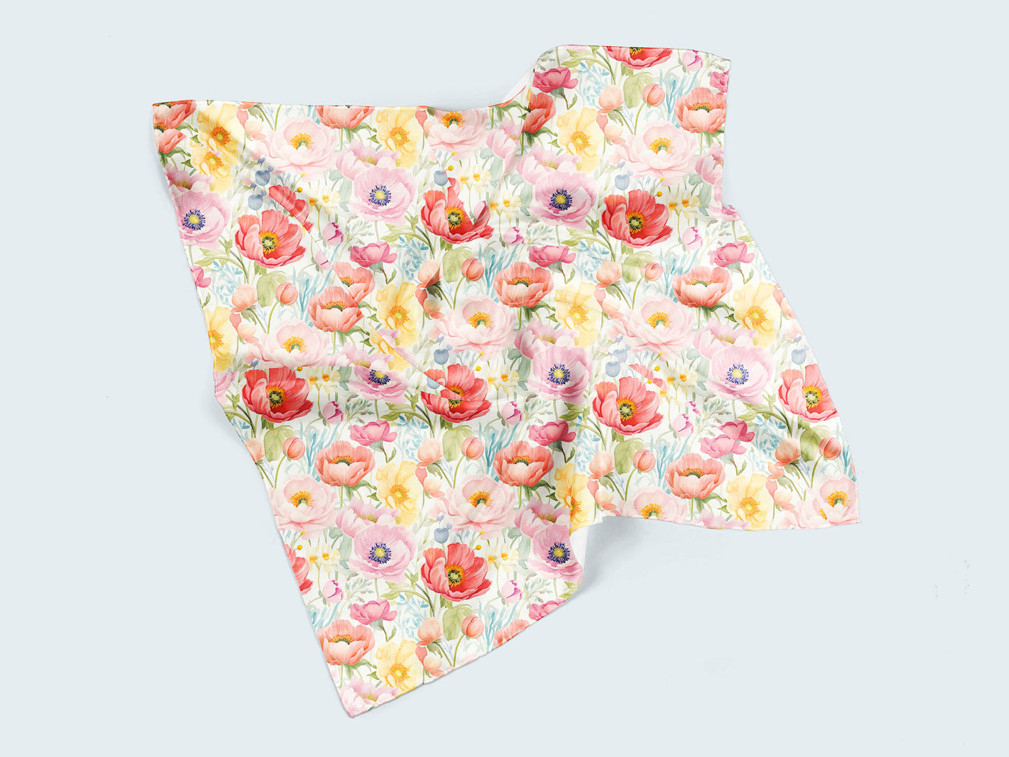 Pastel Çiçek Desenli Kumaş – Müslin, Poplin, Keten ve Diğer Seçenekler
