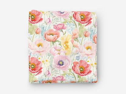 Pastel Çiçek Desenli Kumaş – Müslin, Poplin, Keten ve Diğer Seçenekler
