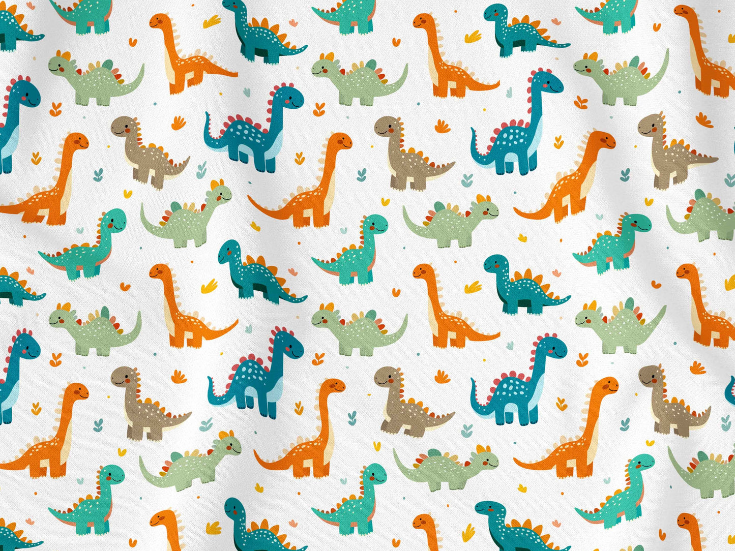 Eğlenceli Dinozor Desenli Kumaş – Müslin, Poplin, Keten ve Diğer Seçenekler