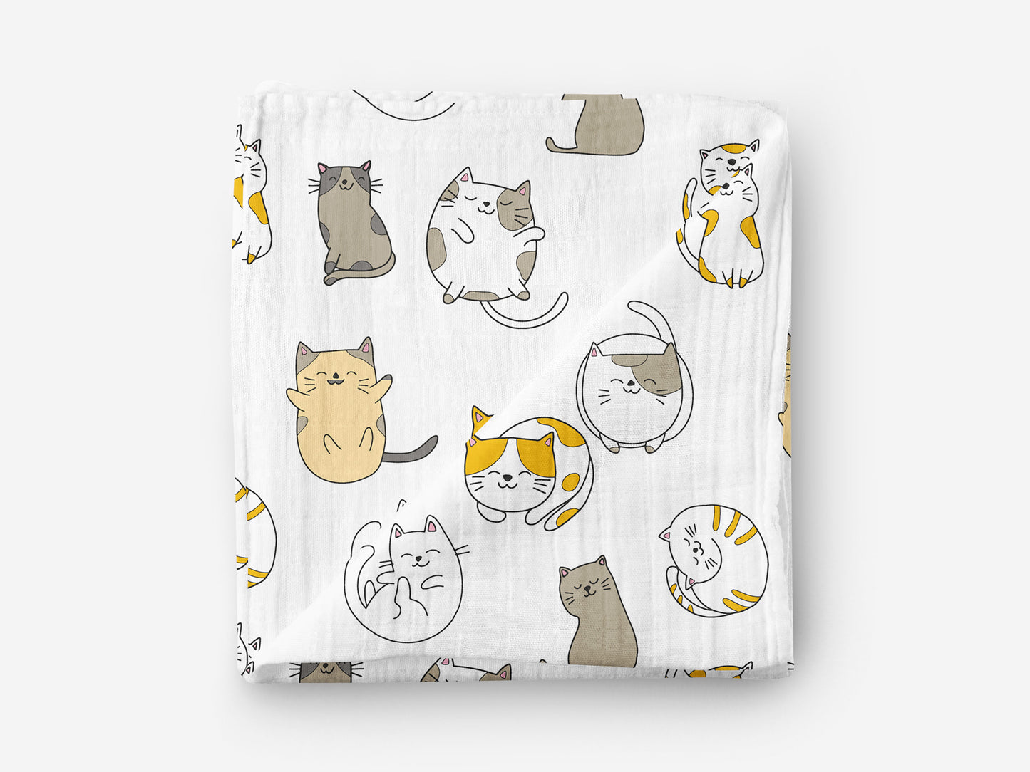 Sevimli Kedi Desenli Kumaş – Müslin, Poplin, Keten ve Diğer Seçenekler