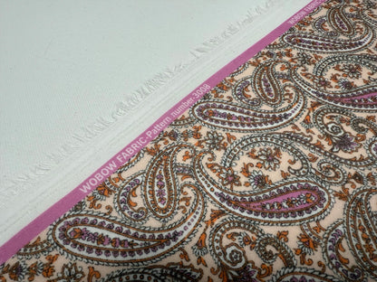 Pateh Desenli Baskılı Kumaş – Muslin, Poplin, Keten, Saten ve Kot Üzerine Özel Baskı – Dikiş ve Kendin Yap El Sanatları Kumaşı – Geleneksel Desen Vintage