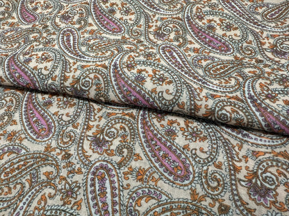 Pateh Desenli Baskılı Kumaş – Muslin, Poplin, Keten, Saten ve Kot Üzerine Özel Baskı – Dikiş ve Kendin Yap El Sanatları Kumaşı – Geleneksel Desen Vintage
