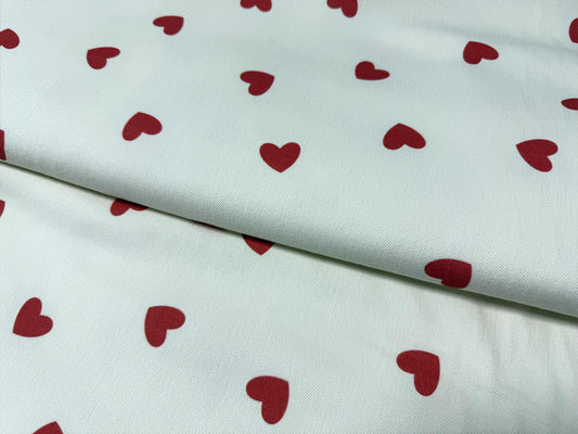 Tatlı Kalp Desenli Kumaş Çeşitli Yönlerde – Özel Baskılı – Muslin, Poplin, Keten, Saten, Kot, Gabardin, Su Geçirmez Kumaş