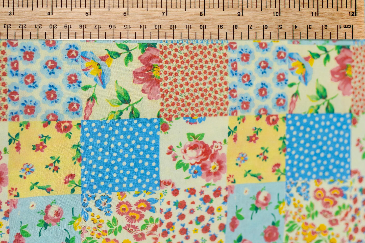 Kırkyama (Patchwork) Çiçekli Poplin Kumaş, Baskılı Poplin Kumaş, Poplin Kumaş, El Sanatları için Kumaş, Ev Dekorasyonu Kumaş, Eşsiz Dikiş Kumaşı, 148 cm