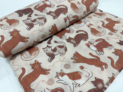 Kedi Baskılı Kumaş – Kendin Yap, Döşeme ve Giyim için Muslin, Poplin, Keten, Saten ve Kot Kumaşlara Özel Baskı