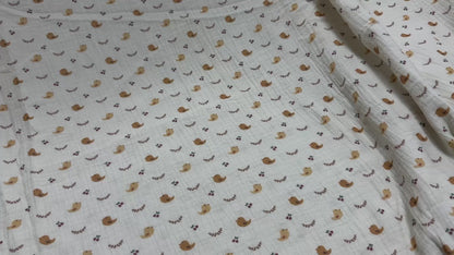 Sevimli Minik Kuş Desenli Kumaş – Müslin, Poplin, Keten ve Diğer Seçenekler